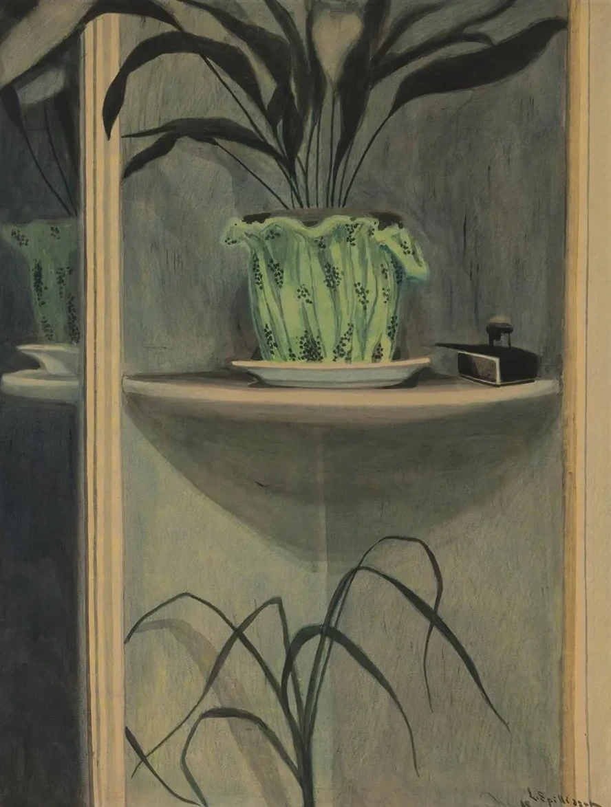 Planten, Inktpot En Spiegel