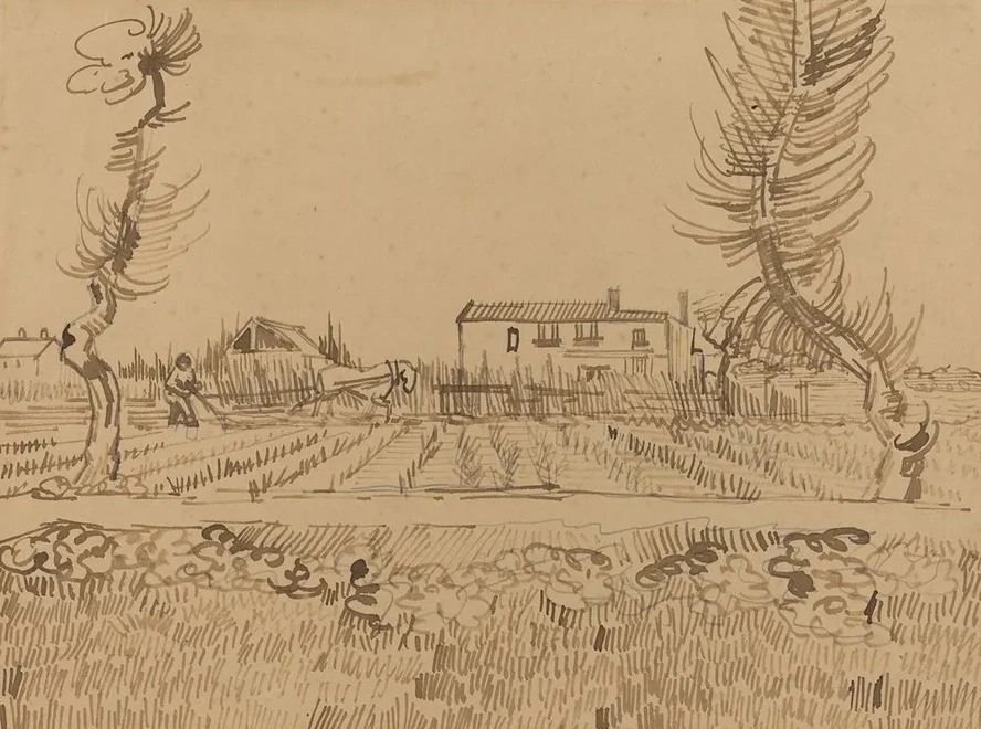 Ploughman in the Fields Near Arles