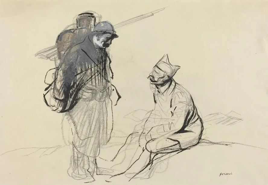 Poilu and Tommy Conversing