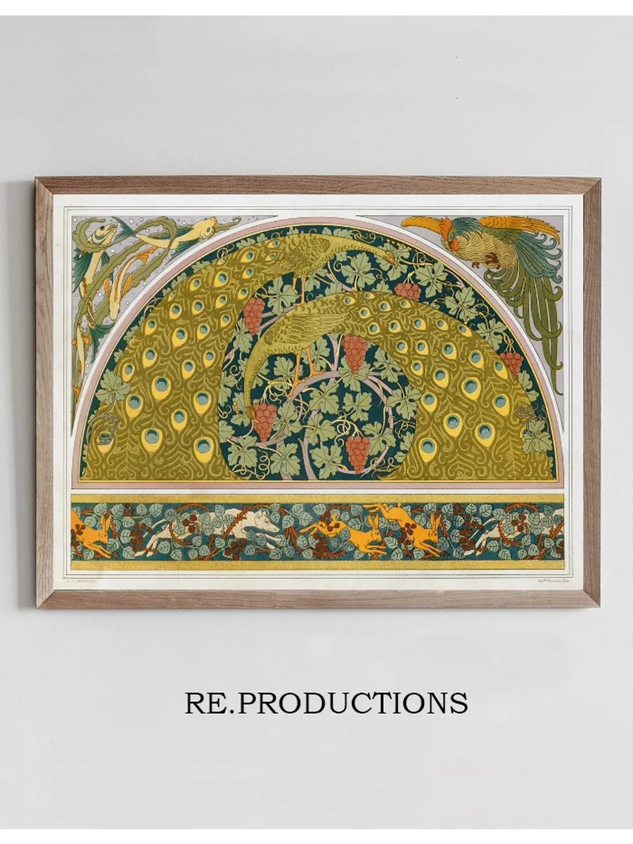 Poissons et Algues, Coq, Coin on Paons et Vigne LI Vres, Chiens et Ronces, Bordure