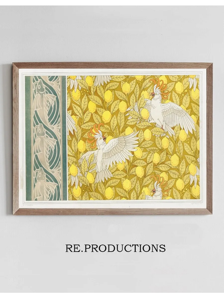 Poissons, Frise Au Pochoir. Cacato's et Citrons, Cretonne