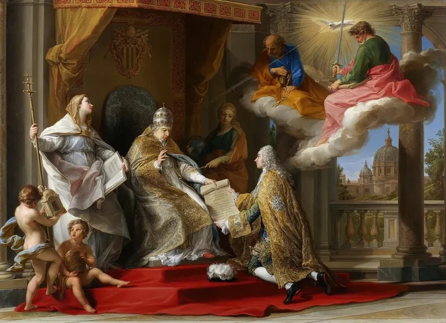 Pope Benedict XIV Presenting the Encyclical Ex Omnibus to the Comte de Stainville, Later Duc de Choiseul