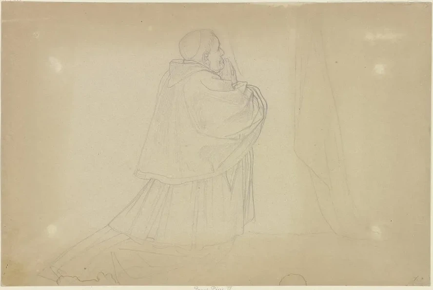 Pope Pius IX, kneeling