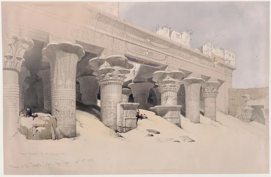 Portico of the Temple of Edfou Idf, Upper Egypt. Nov. 23rd, 1838