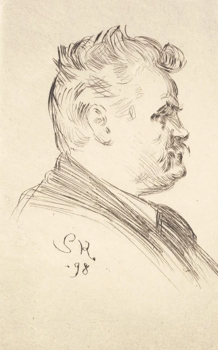 Portr T af Carl Locher, Profil