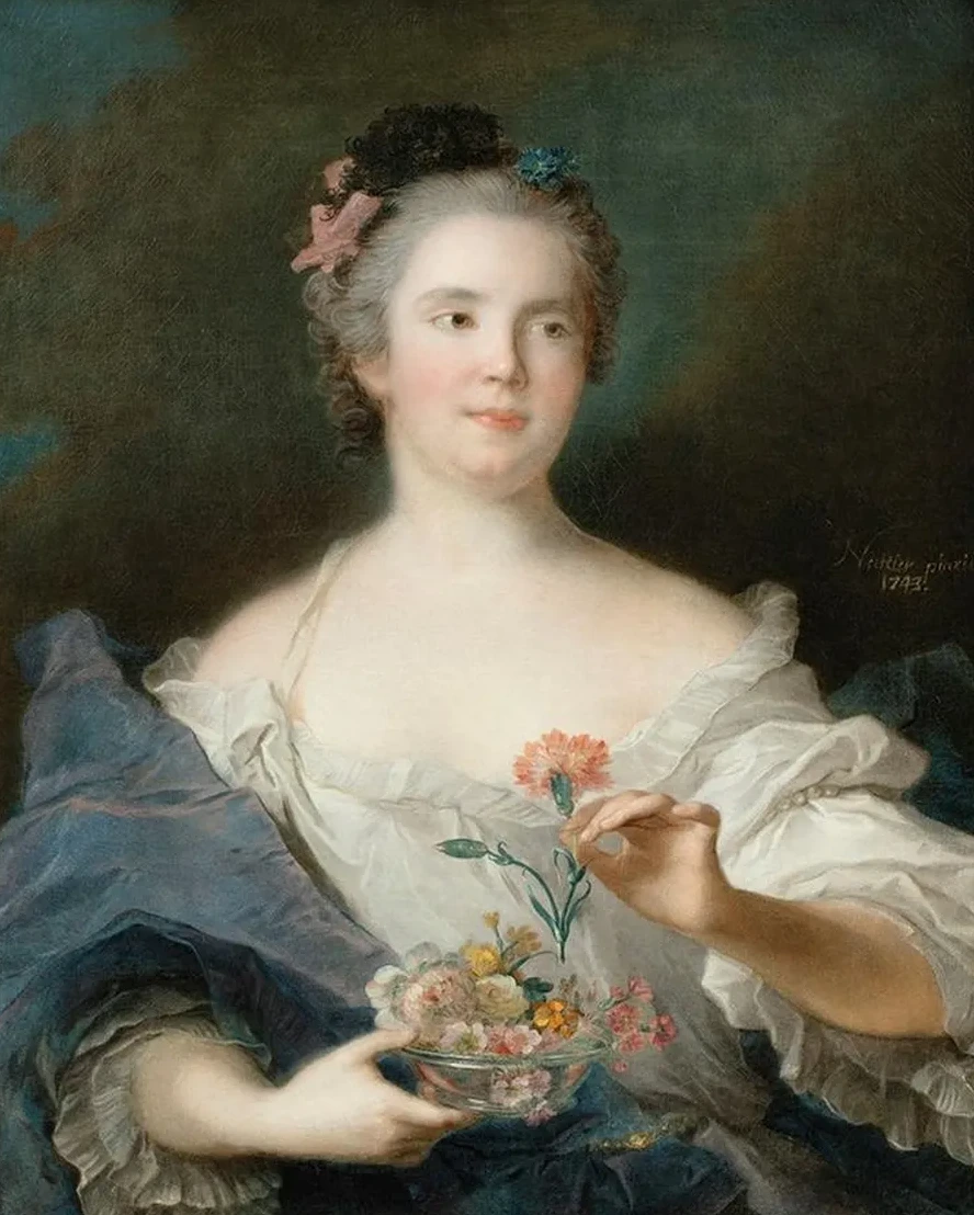 Portrait Of A Lady Holding A Carnation, Said To Be La Duchesse De Ch teauroux