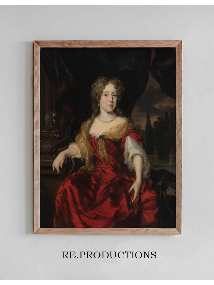 Portrait Of A Lady Wearing A Red Dress