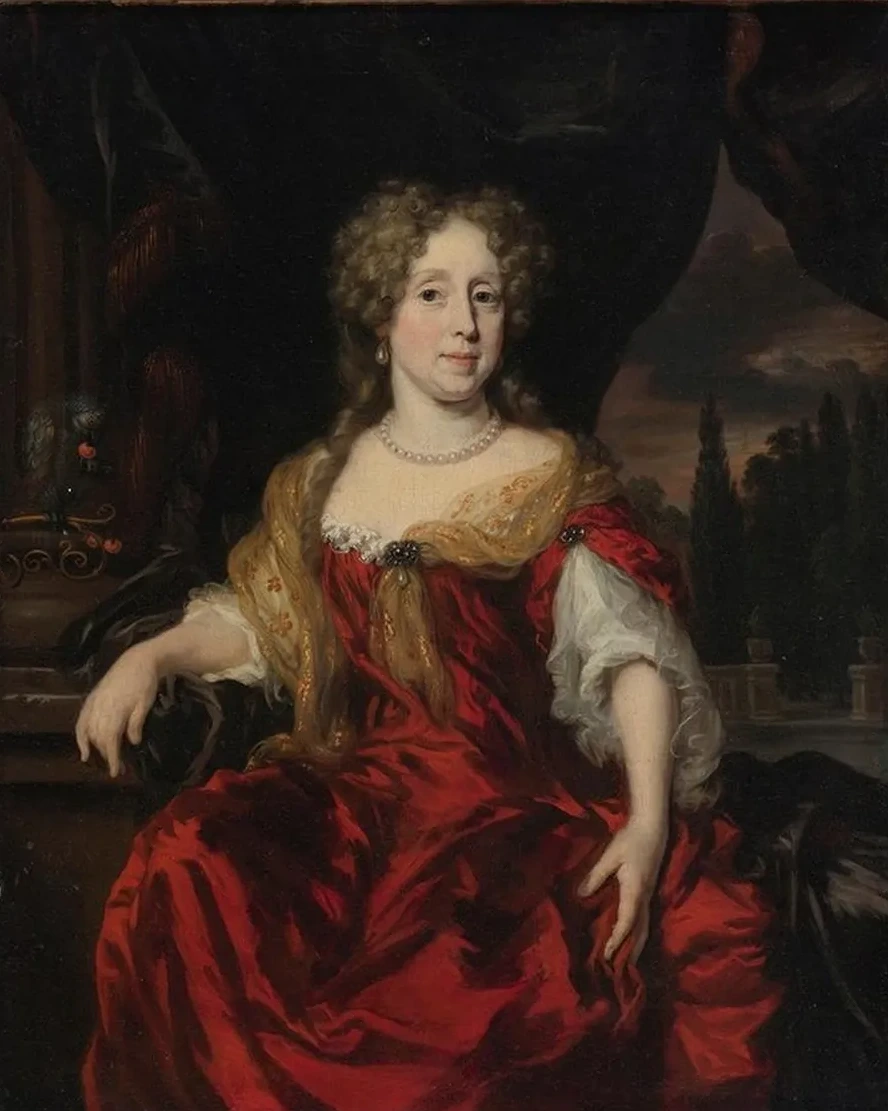 Portrait Of A Lady Wearing A Red Dress