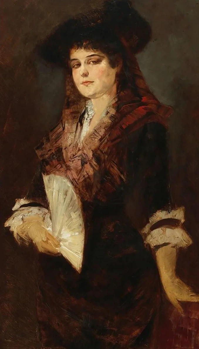 Portrait Of A Lady With A Fan