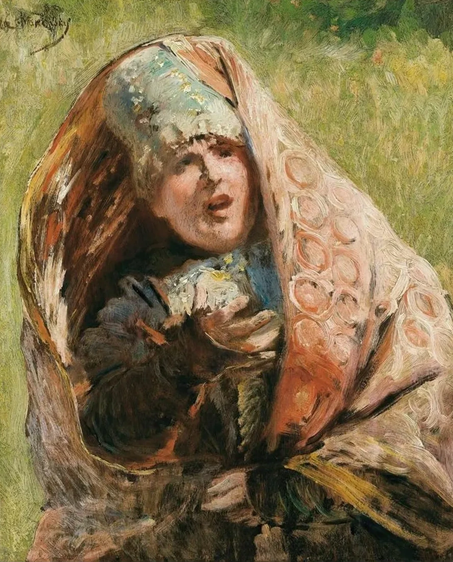 Portrait Of A Peasant Woman Study For Minin Appealing To People Of Nizhnii Novgorod (1894 - 1896)