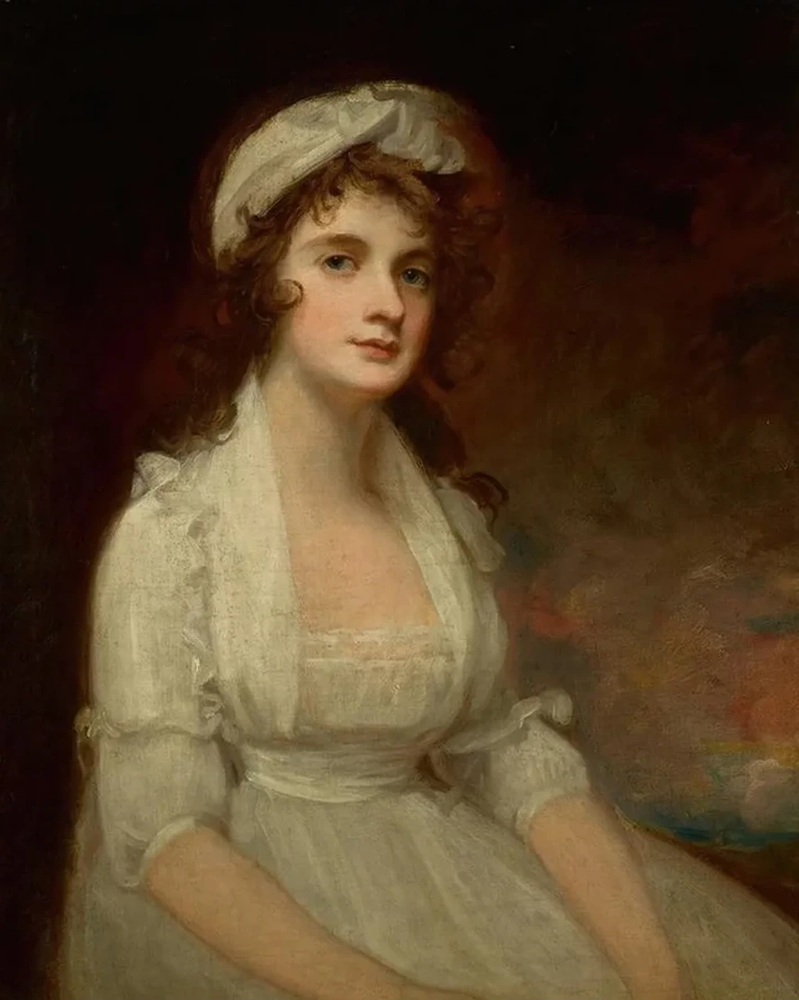 Portrait Of Miss Elizabeth Tighe (1774 - 1857), Half - Length, Wearing A White Dress