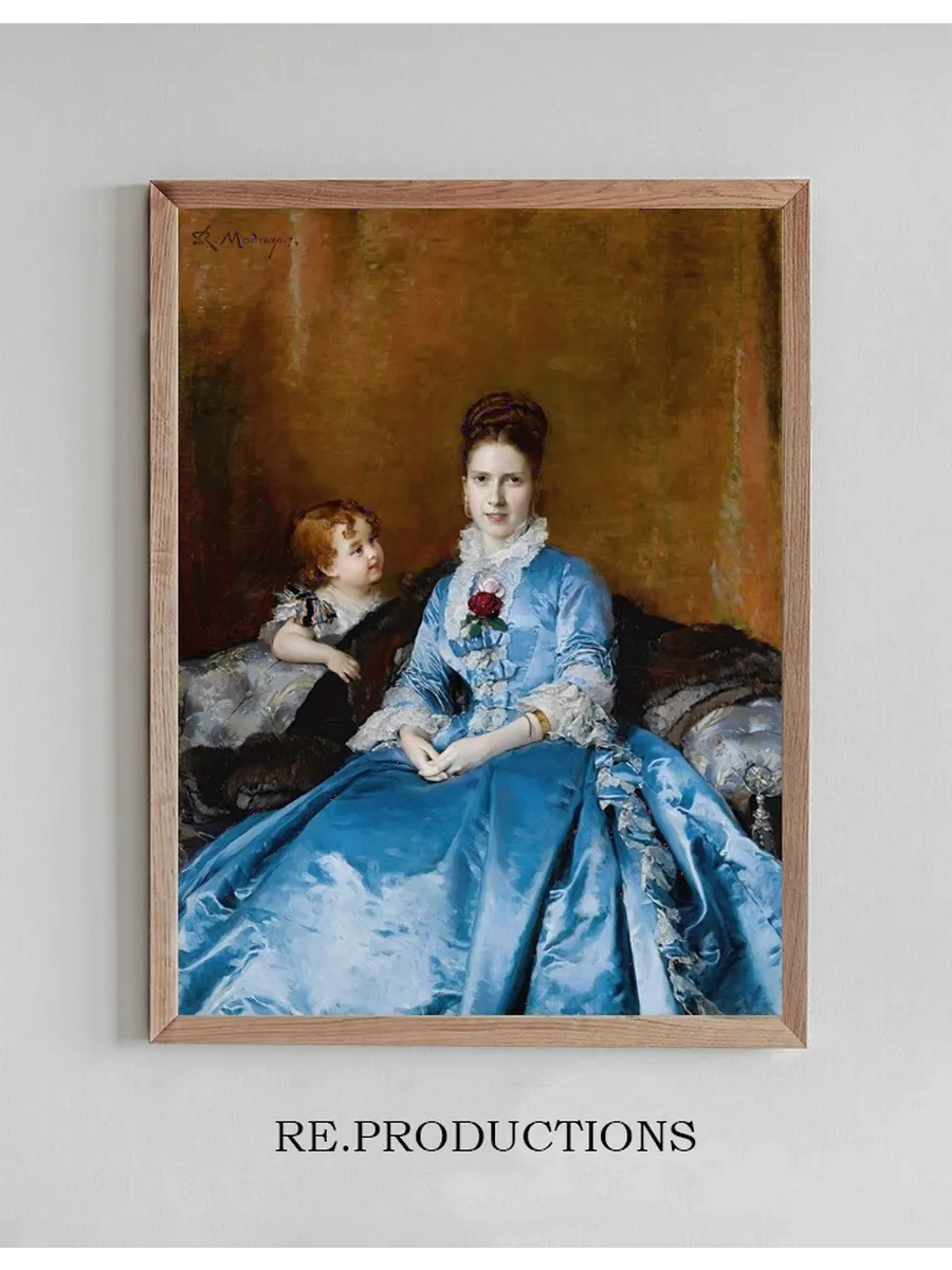 Portrait Of Mrs. Clotilde De C ndamo And Her Son Carlos