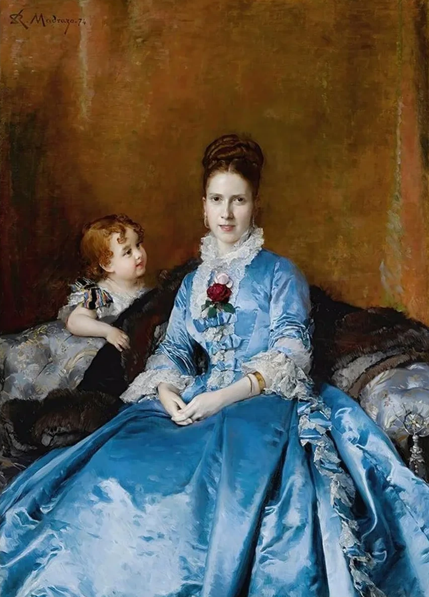 Portrait Of Mrs. Clotilde De C ndamo And Her Son Carlos
