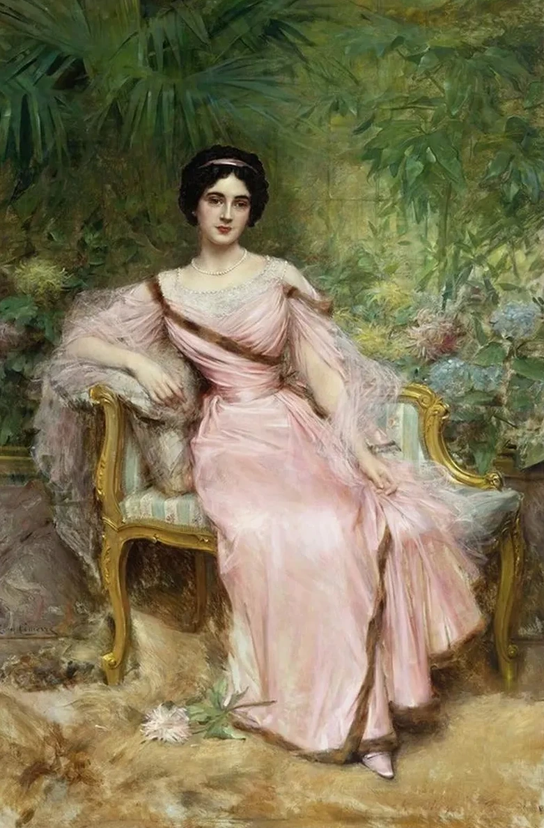 Portrait Of Suzanne Hudelo, N e Armand, Sitting In A Greenhouse