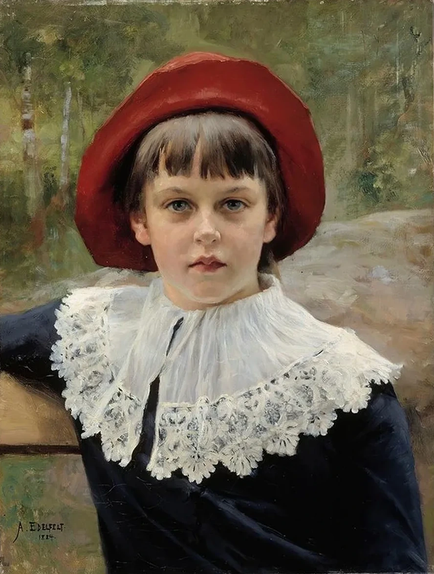 Portrait Of The Artist's Sister Berta Edelfelt