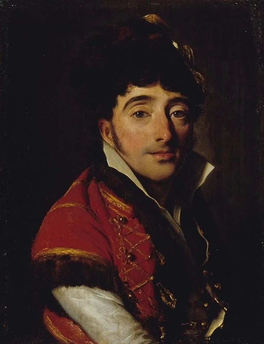 Portrait D Un Acteur, En Veste Rouge Bord E de Fourrure