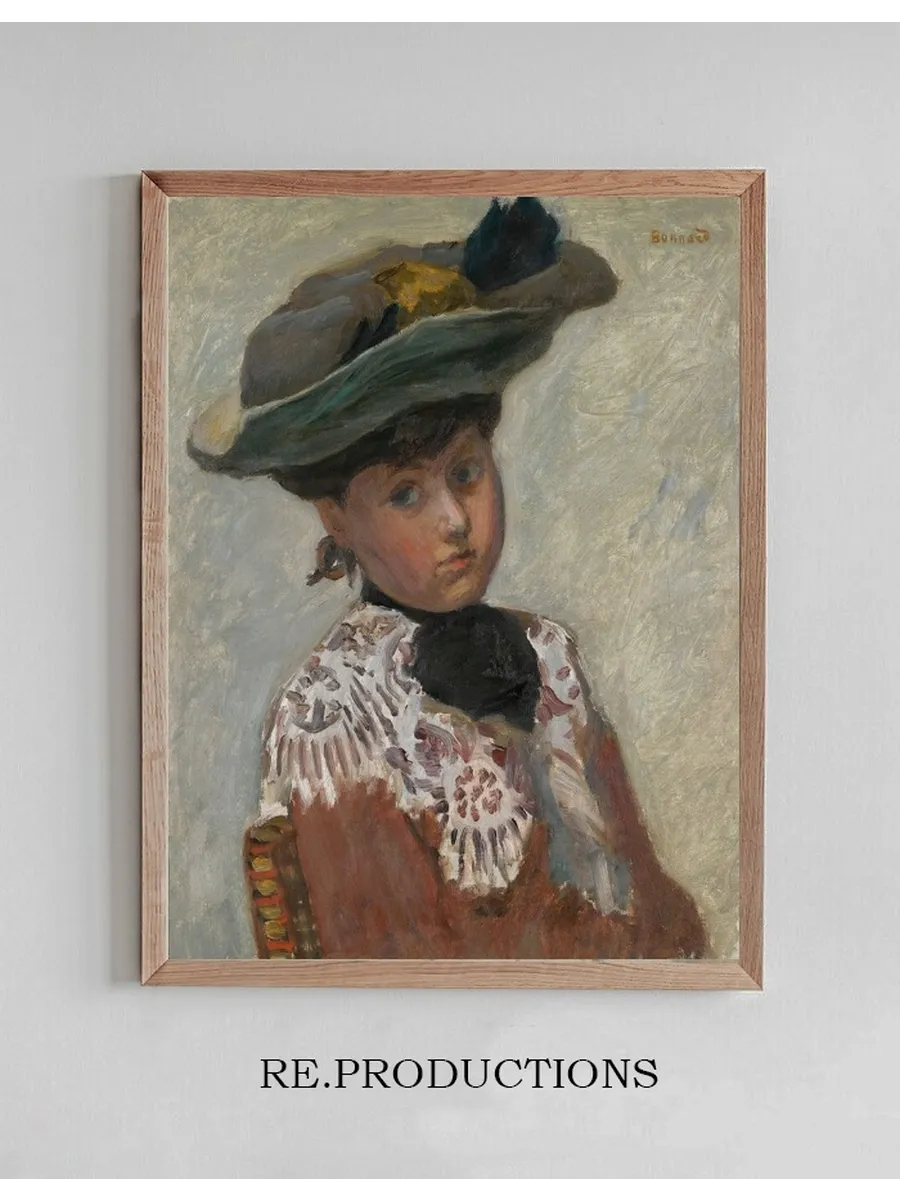 Portrait de Jeune Femme Or Le Chapeau