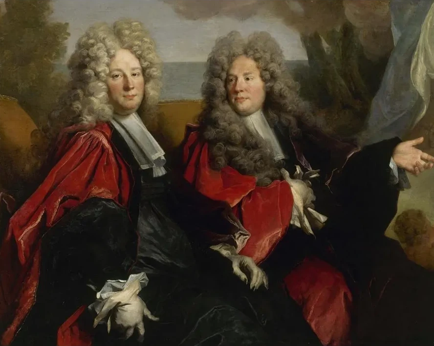 Portrait de Deux Chevins En Fonction En 1702