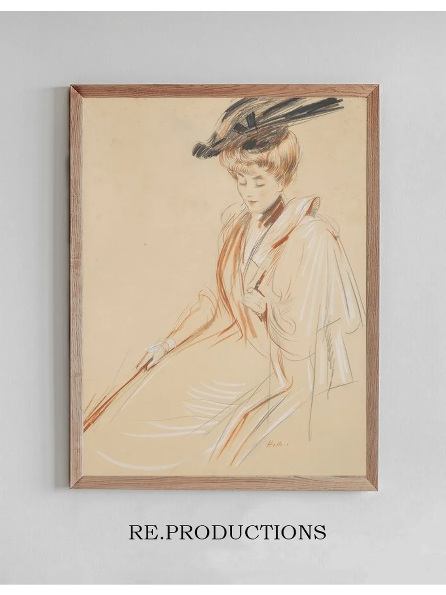 Portrait de Femme Au Chapeau Plumes