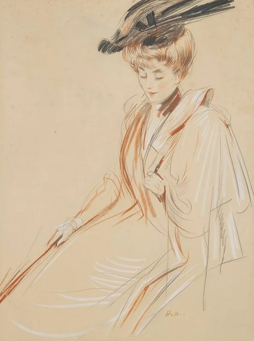 Portrait de Femme Au Chapeau Plumes