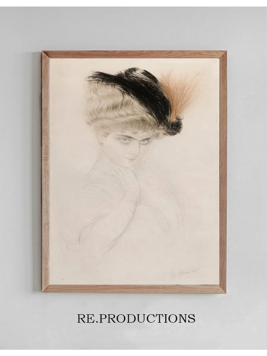 Portrait de Femme Au Chapeau Plumes