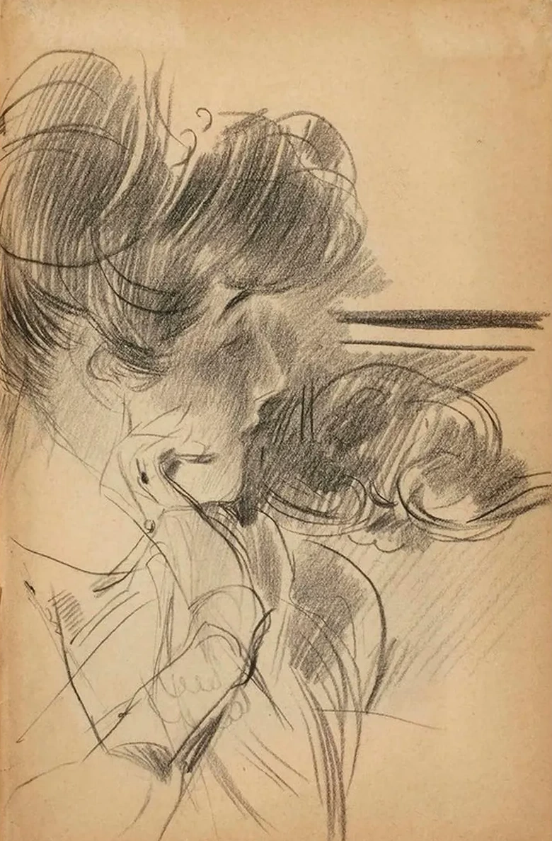 Portrait de Femme de Profil En Buste