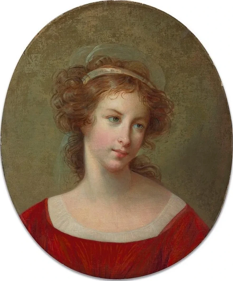 Portrait de Femme En Robe Rouge