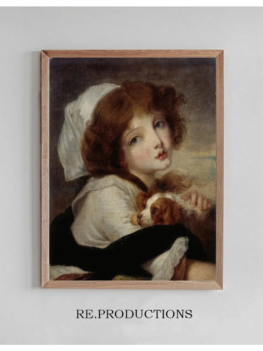 Portrait de Fillette Au Petit Chien