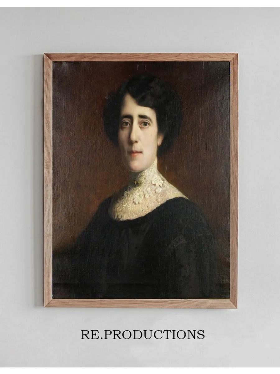 Portrait Einer Dame Mit Spitzenkragen