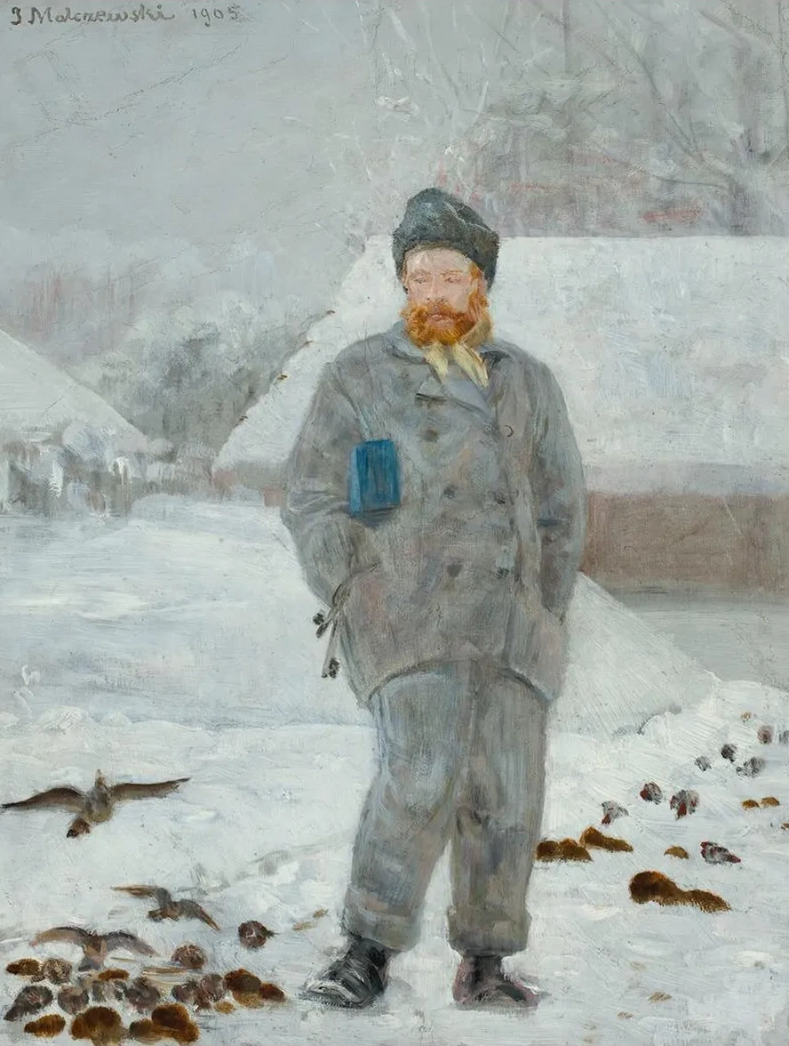 Portrait of Adolf Dygasi Ski with Birds