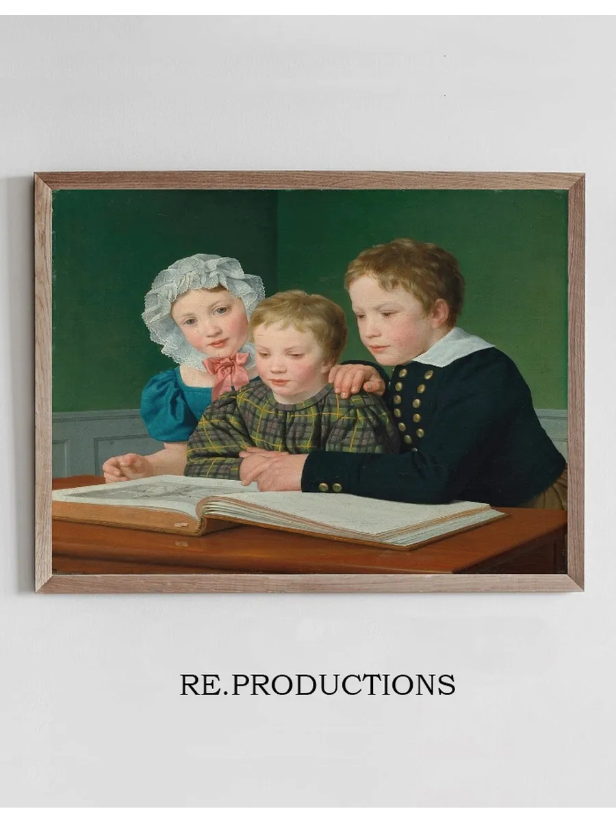 Portrait of C.F. Holm's children. Adam Vilhelm, Pauline Frederikke and Johan Chr. Julius