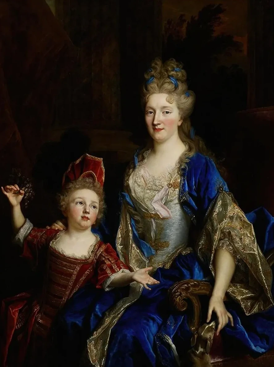 Portrait of Catherine Coustard, Marquise of Castelnau, Wife of Charles - L onor Aubry with Her Son L onor