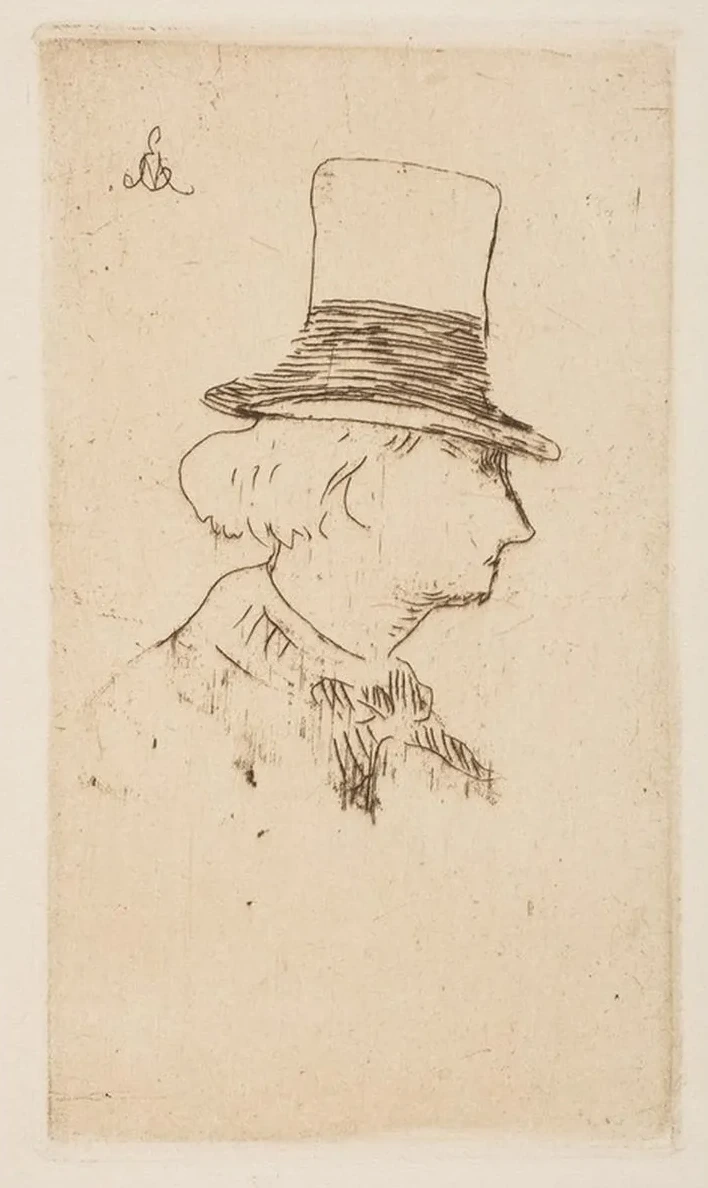Portrait of Charles Baudelaire, in Profile