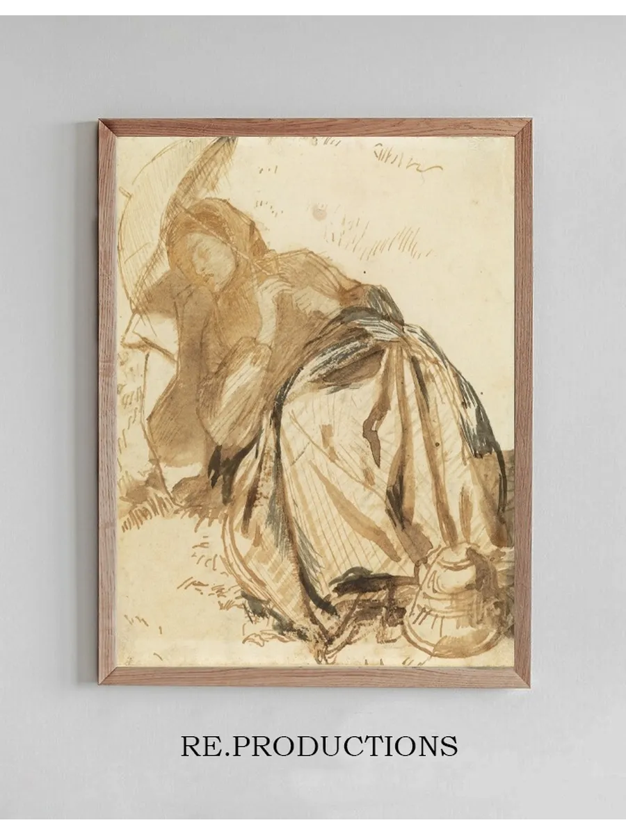 Portrait of Elizabeth Siddal Resting, Holding a Parasol