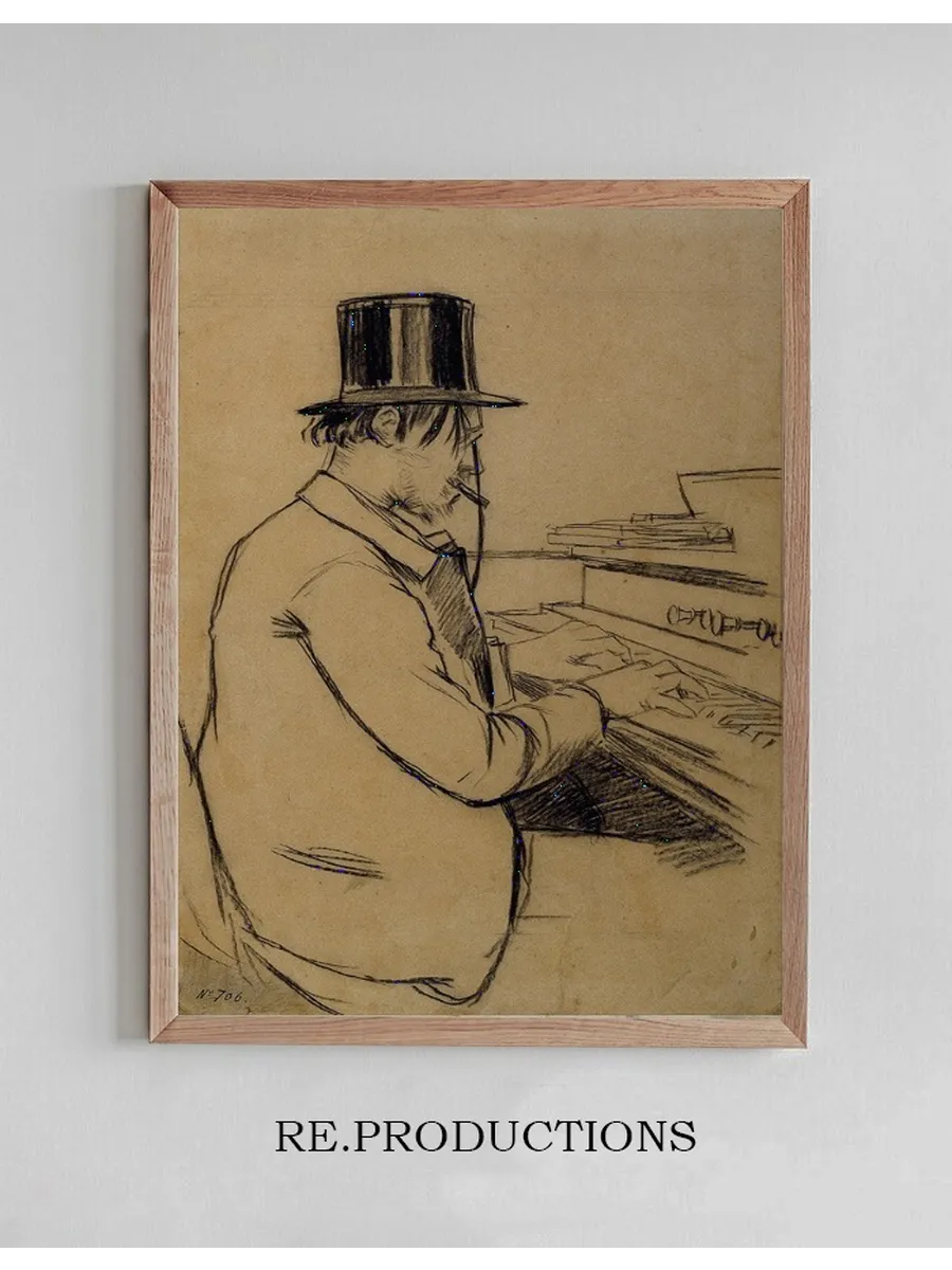 Portrait of Erik Satie Playing the Harmonium