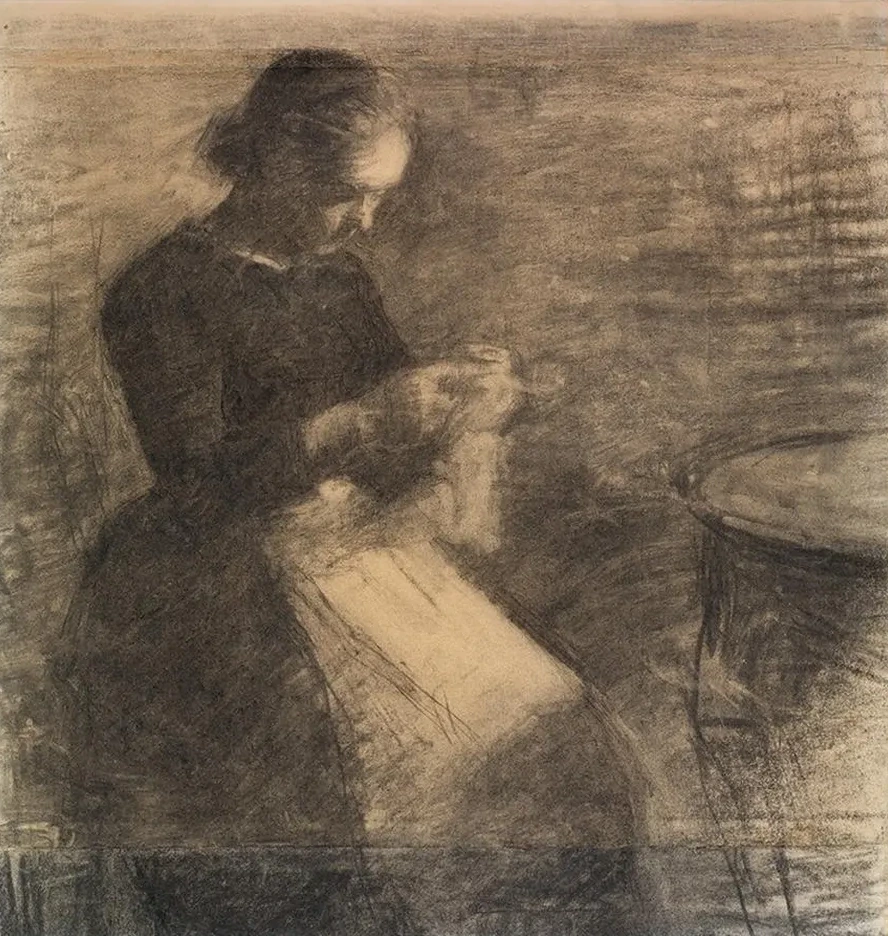 Portrait of Ida Hammersh I with Needlework
