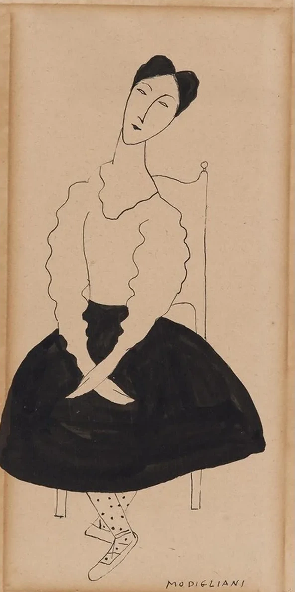 Portrait of Janet Braguin in the Style of Amedeomodigliani
