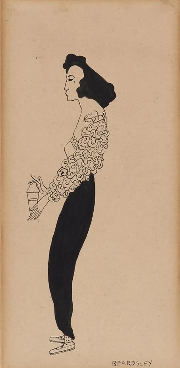 Portrait of Janet Braguin in the Style of Aubreybeardsley
