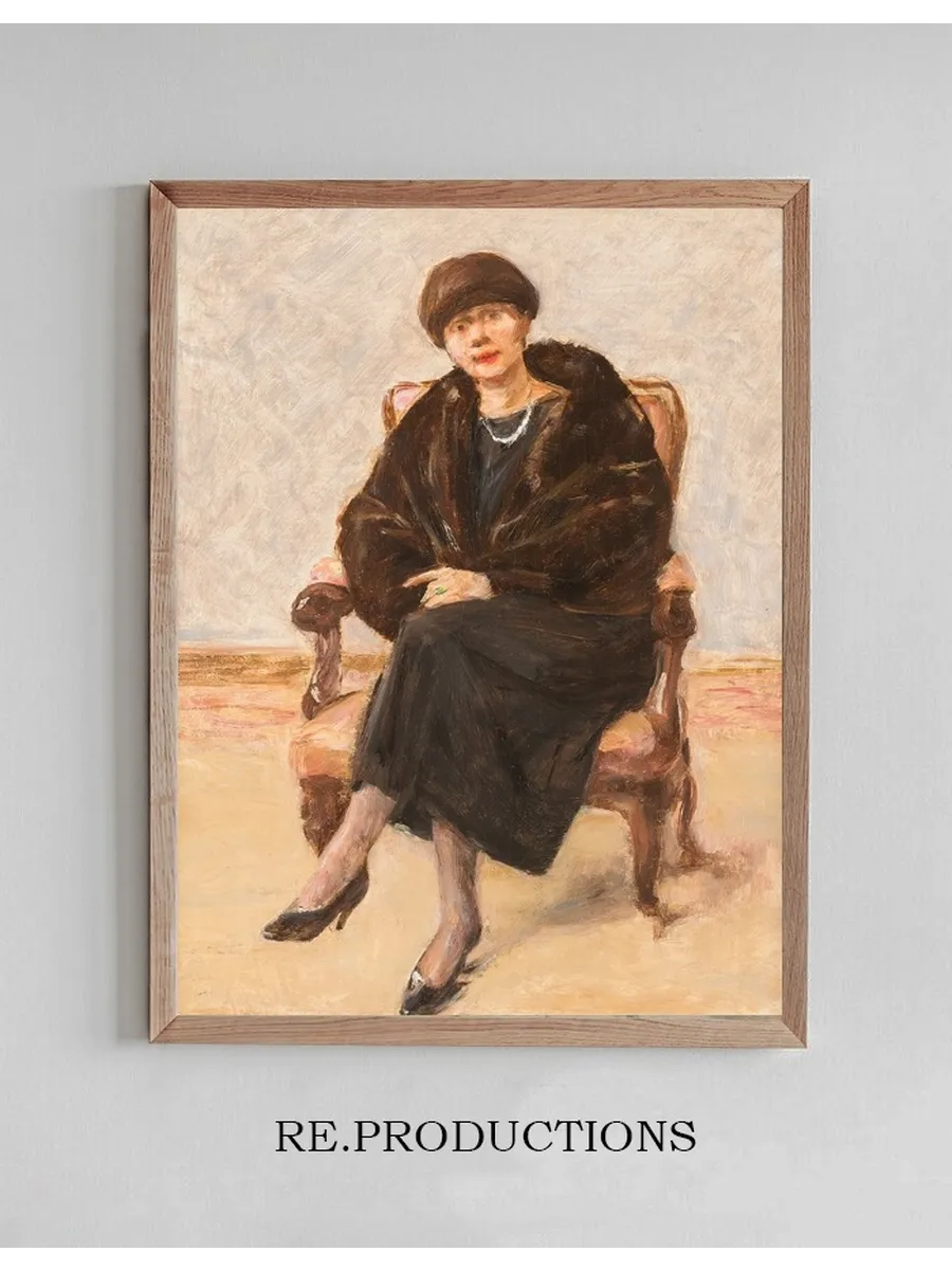 Portrait of Lola Leder in Fur Coat, Sitting