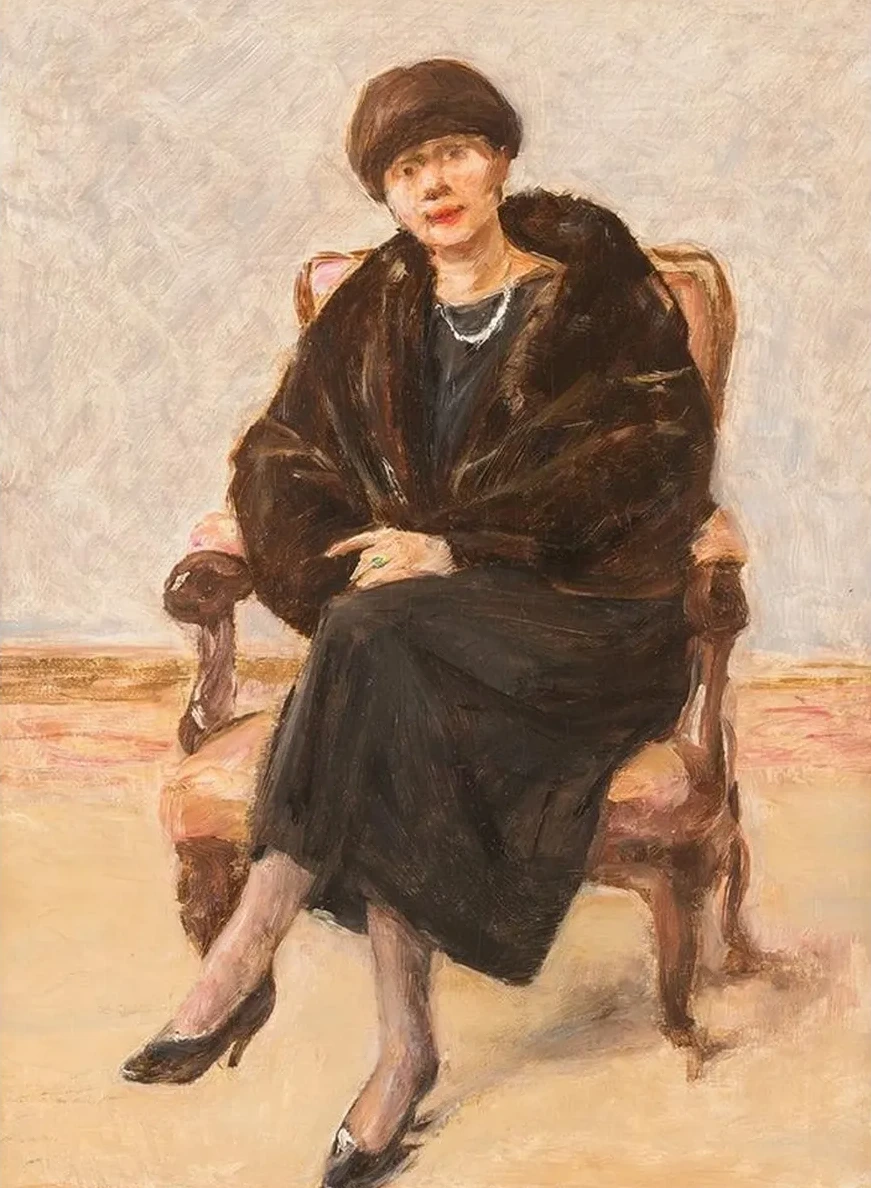 Portrait of Lola Leder in Fur Coat, Sitting