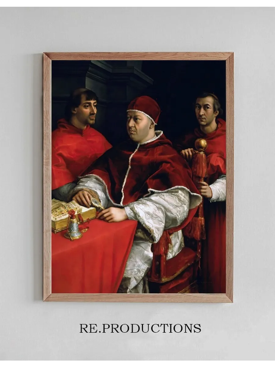 Portrait of Pope Leo X with Cardinals Giulio de Medici and Luigi de Rossi