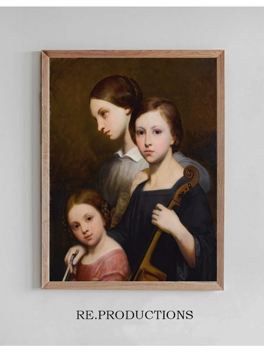 Portrait of Ren, C cile and Louise Franchomme