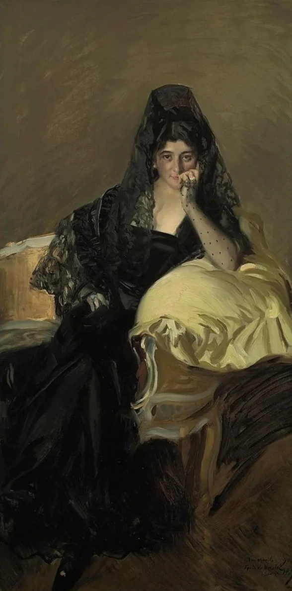 Portrait of Se Ora de Urcola Wearing a Black Mantilla