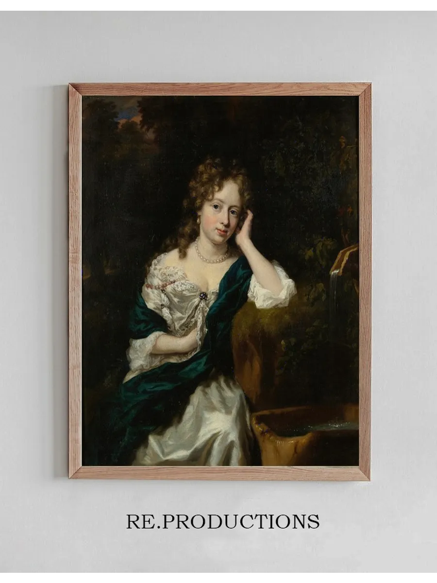 Portrait of a Lady Seated By a Fountain