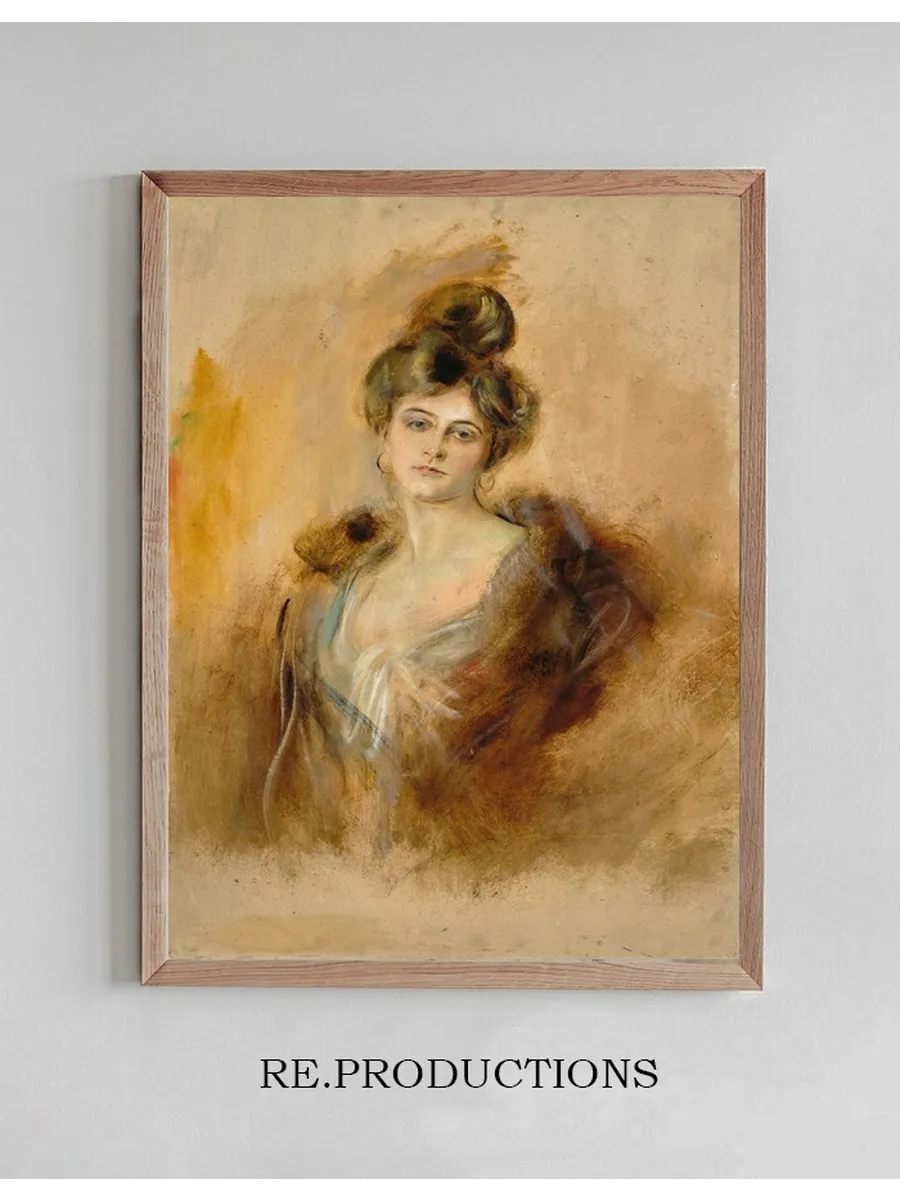 Portrait of a Lady with Creole Earrings and a Fur Collar
