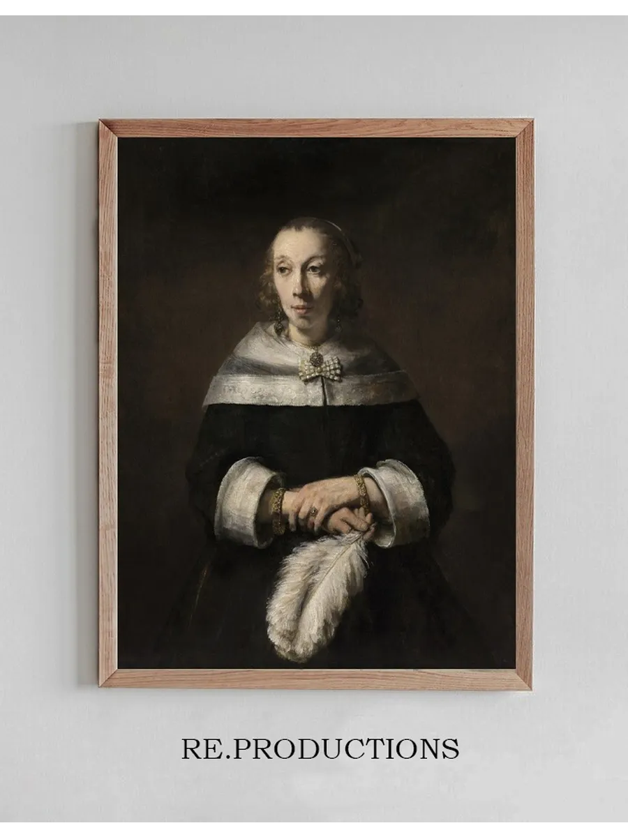 Portrait of a Lady with an Ostrich - Feather Fan