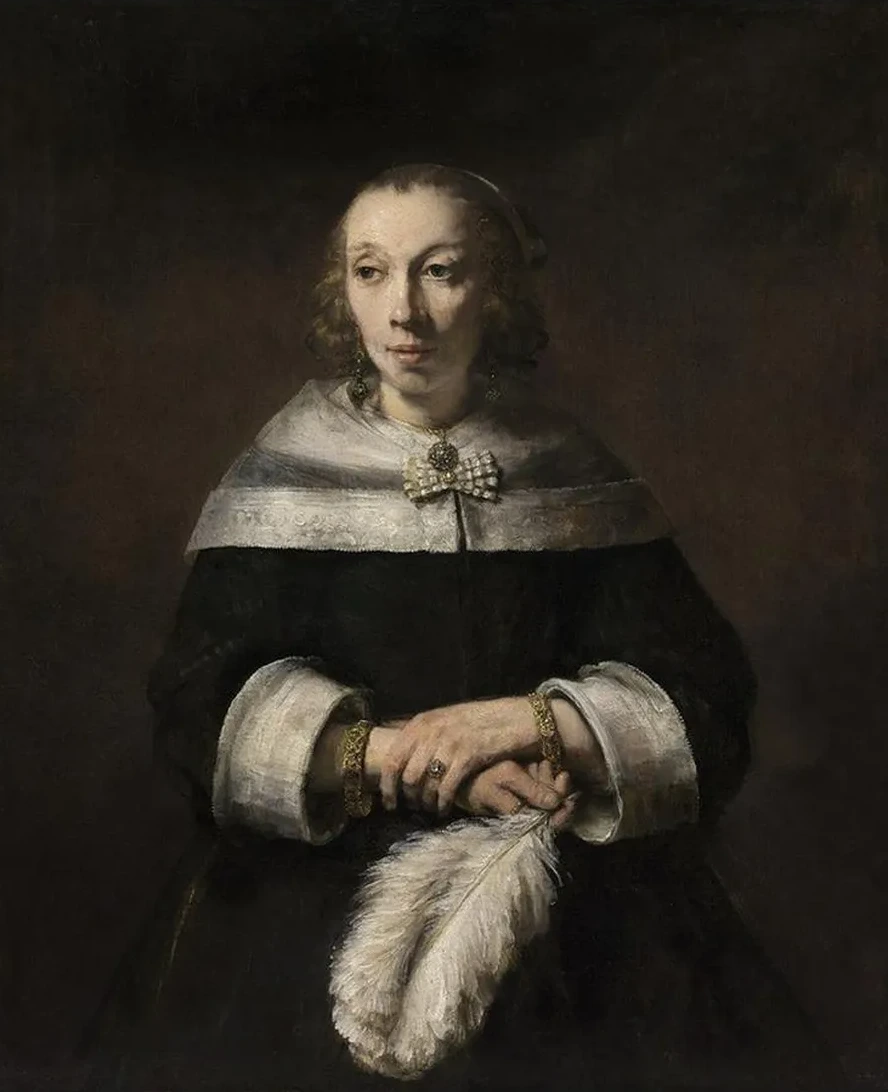 Portrait of a Lady with an Ostrich - Feather Fan