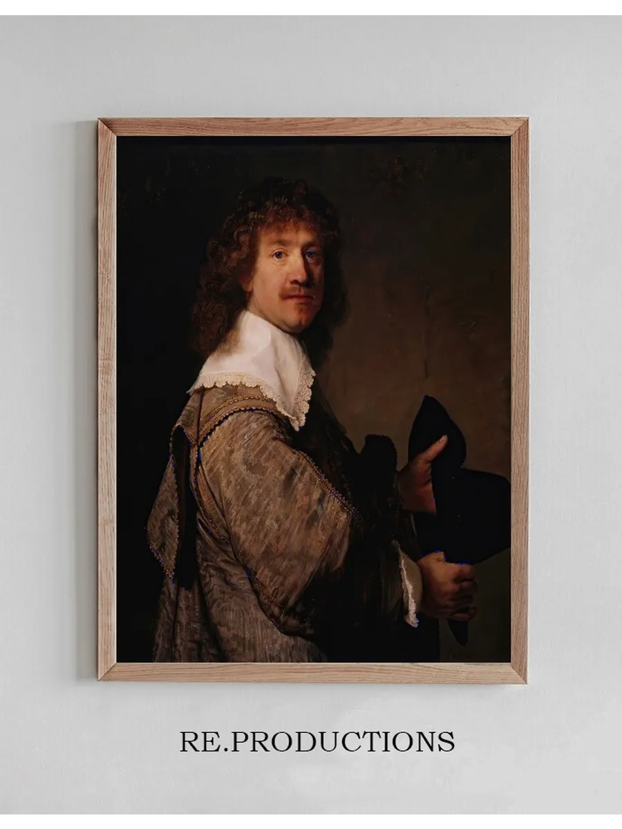 Portrait of a Man Holding a Black Hat