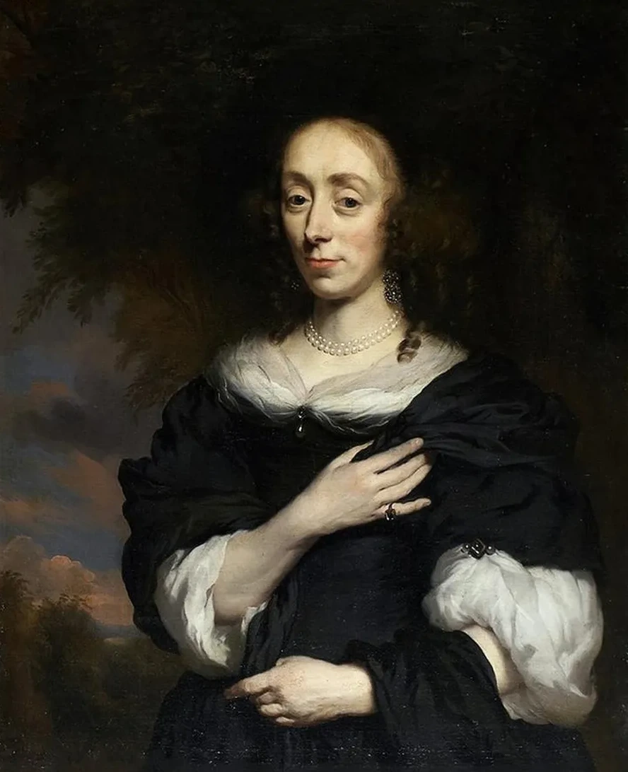Portrait of a Woman Wearing a Black Dress