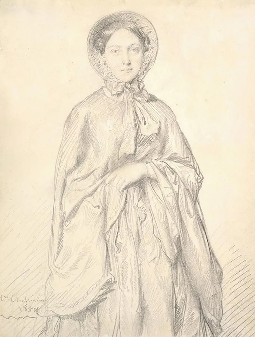 Portrait of a Young Woman Wearing a Cloak and Bonnet